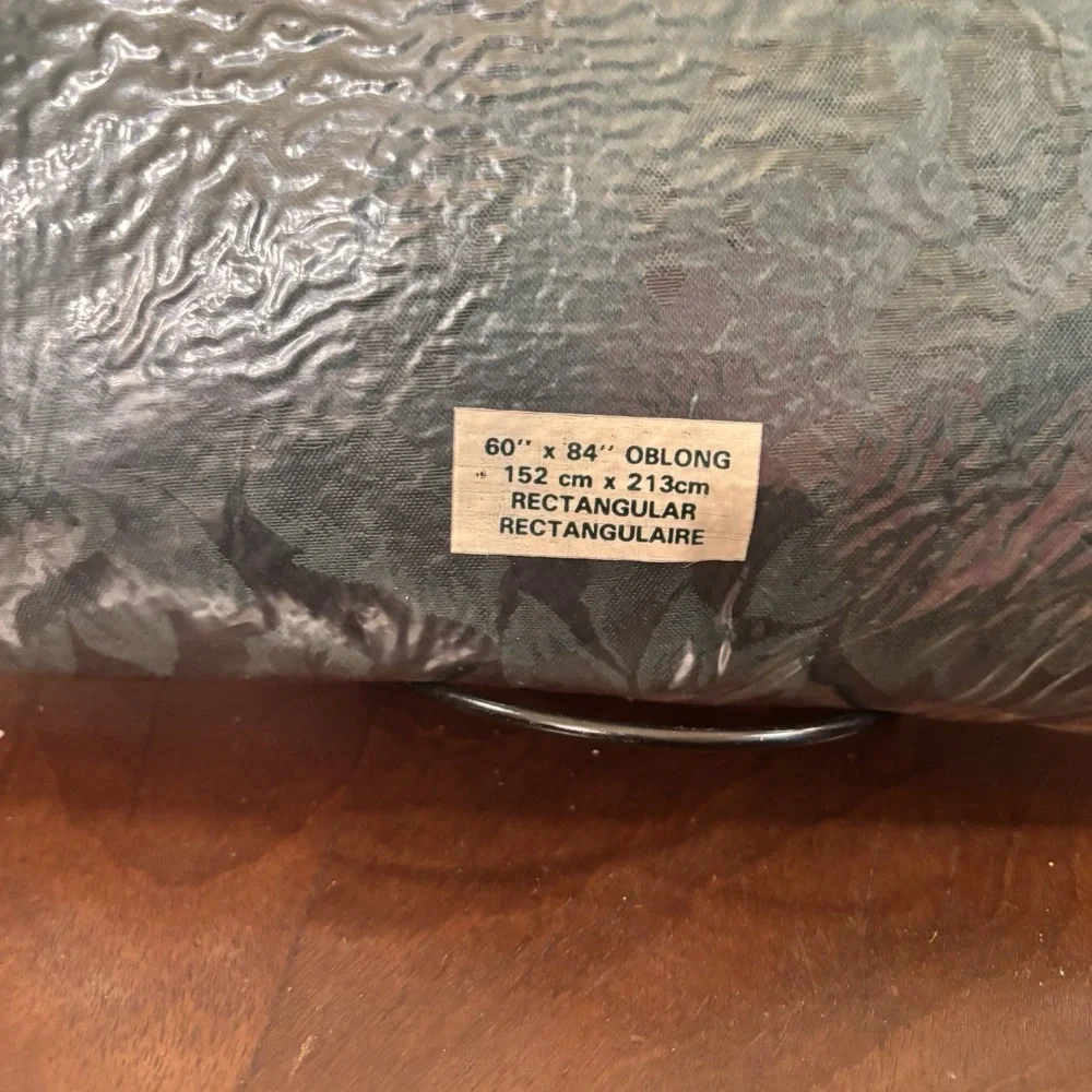 Bardwil Poinsettia Damask Jacquard Tablecloth Green 60x84 Christmas Holiday NIP